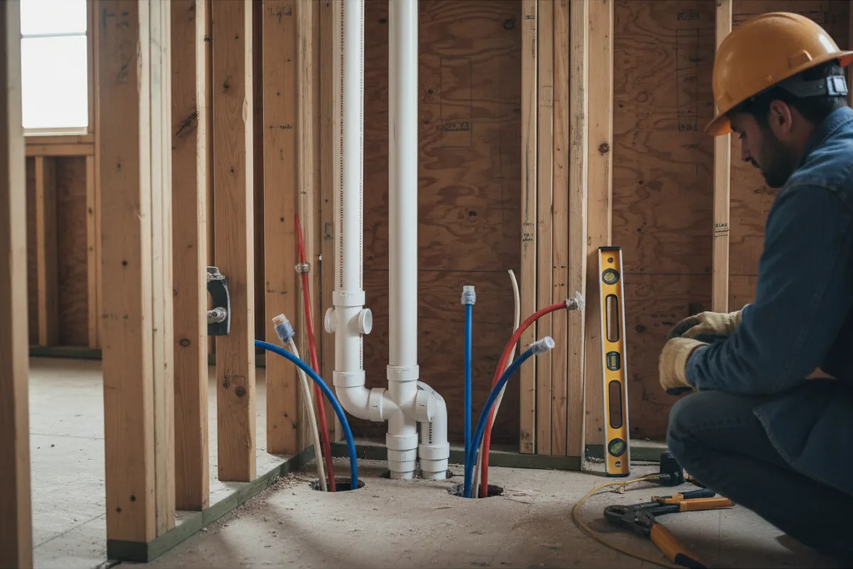 Drain and supply rough-in during Garbage Disposal Repair in Wainscott